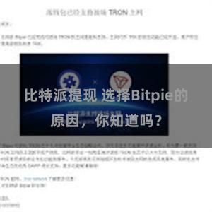 比特派提现 选择Bitpie的原因，你知道吗？