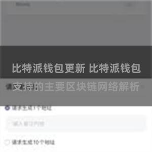 比特派钱包更新 比特派钱包支持的主要区块链网络解析