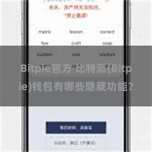 Bitpie官方 比特派(Bitpie)钱包有哪些隐藏功能？