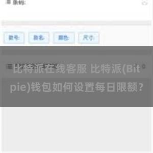 比特派在线客服 比特派(Bitpie)钱包如何设置每日限额？